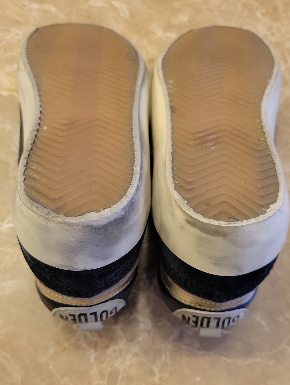 Golden Goose Black Women's Semi High-Top Sneakers with Silvery-Gold Laces, Sz 6 - Picture 13 of 16